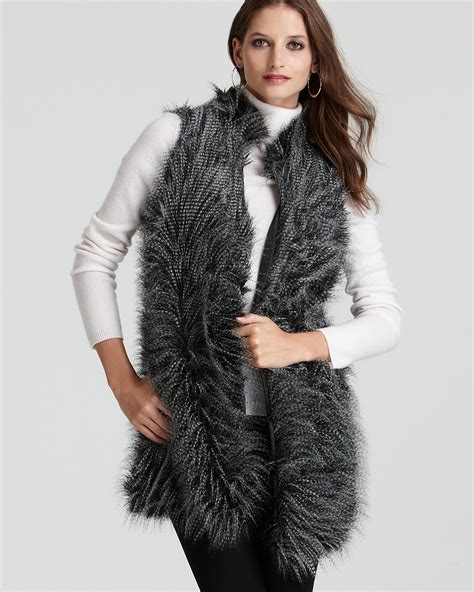 michael kors faux fur vest womens|michael kors fur vest.